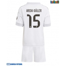Camisa de Futebol Real Madrid Arda Guler #15 Equipamento Principal Infantil 2025-26 Manga Curta (+ Calças curtas)